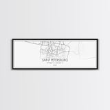 Panoramic Saint Petersburg City Map, Russia Art, Map Print, Minimalist Wall Art, Canvas Art, Housewarming Gift, Street Map, Closing Gift