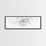 Panoramic Shreveport City Map, Louisiana Art, Map Print, Minimalist Wall Art, Canvas Art, Housewarming Gift, Street Map Art, Closing Gift