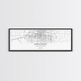 Panoramic Springfield City Map, Missouri Art, Map Print, Minimalist Wall Art, Canvas Art, Housewarming Gift, Street Map Art, Closing Gift