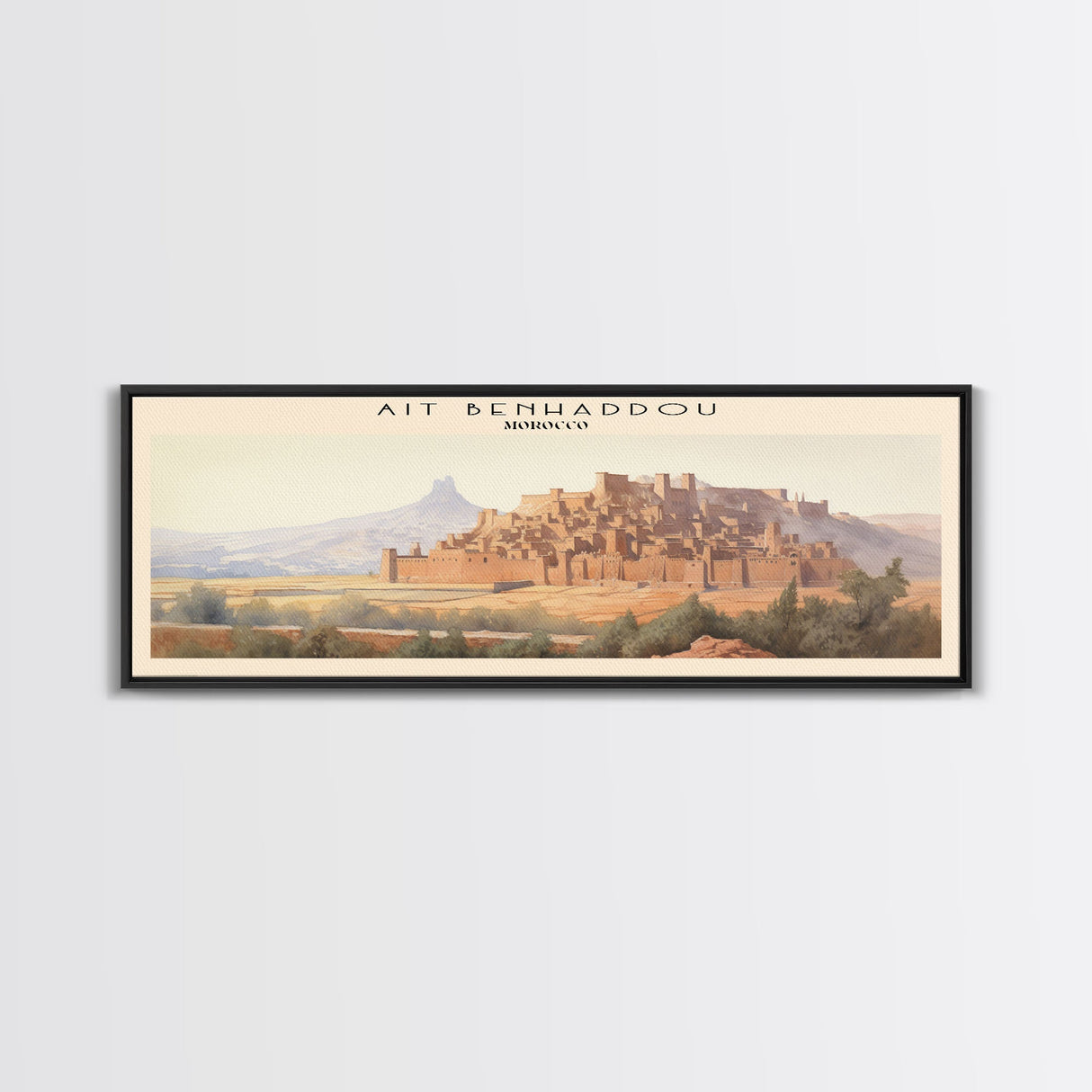 Ait Benhaddou Travel Poster Print, Framed Canvas Wall Art, Metal Wall Art, Morocco art, Gift For Him, Travel Wall Art, Travel Lover Gift