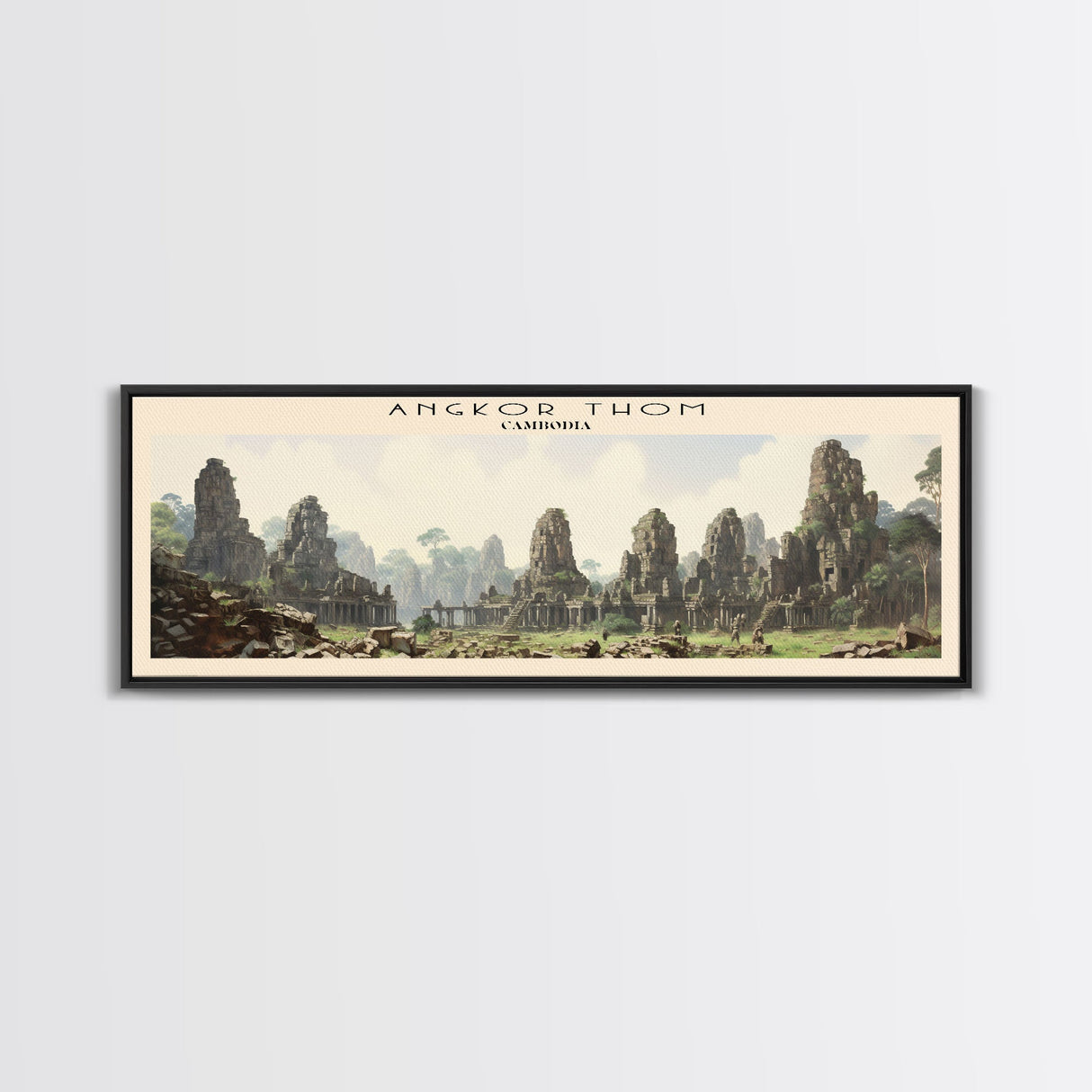 Angkor Thom Framed Canvas Print Travel Poster | Wall Art | Home Decor | Gift For Travel Lover | Wall Hanging | Original Art