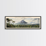 Arenal Volcano Travel Poster Print, Framed Canvas Print, Costa Rica Travel Art, Wood Framed Art, Wall Hanging, Home Decor