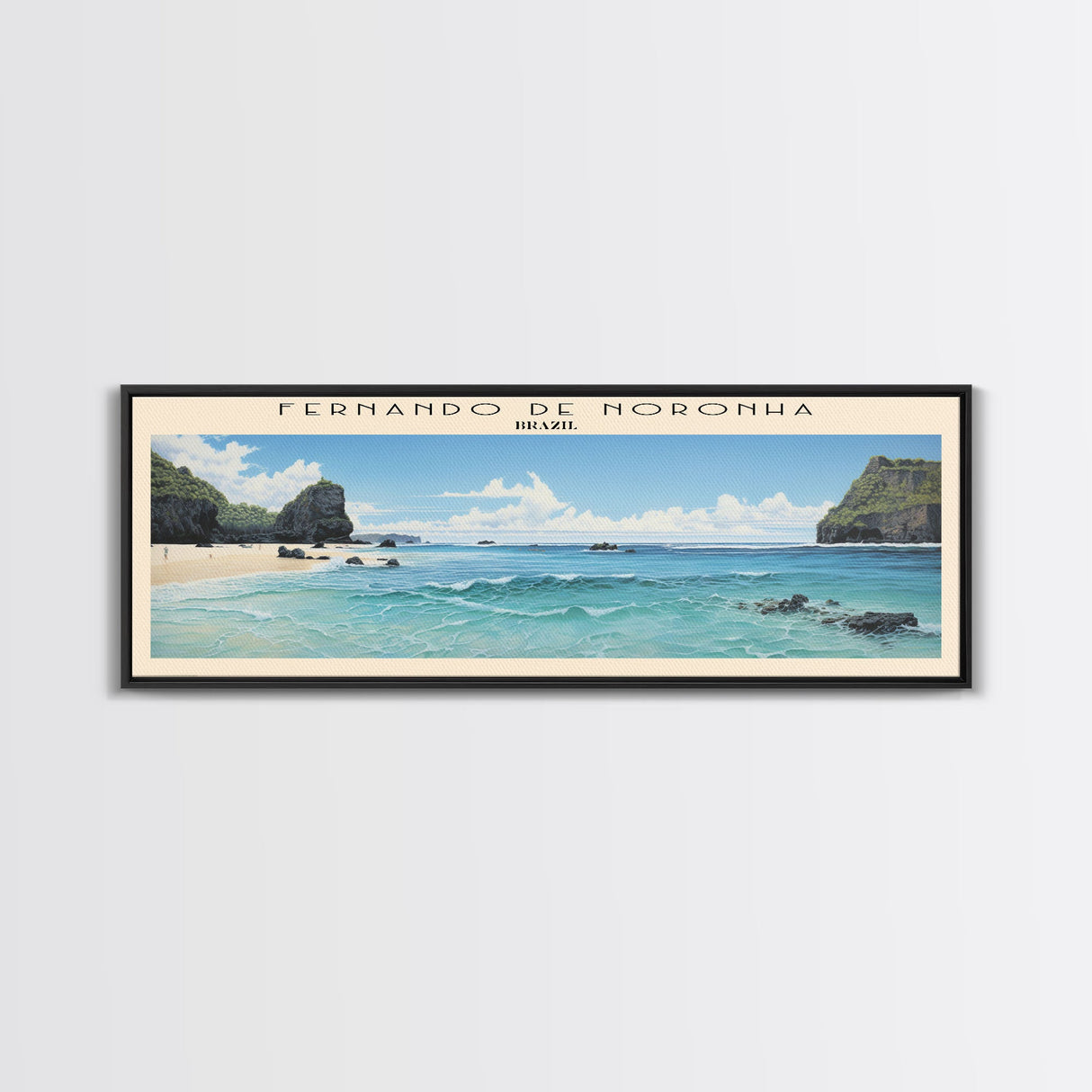 Fernando de Noronha COUNTRY | Framed Travel Poster Canvas Print | Trendy Wall Art | Watercolor Painting | Living Room Art | Unique Art