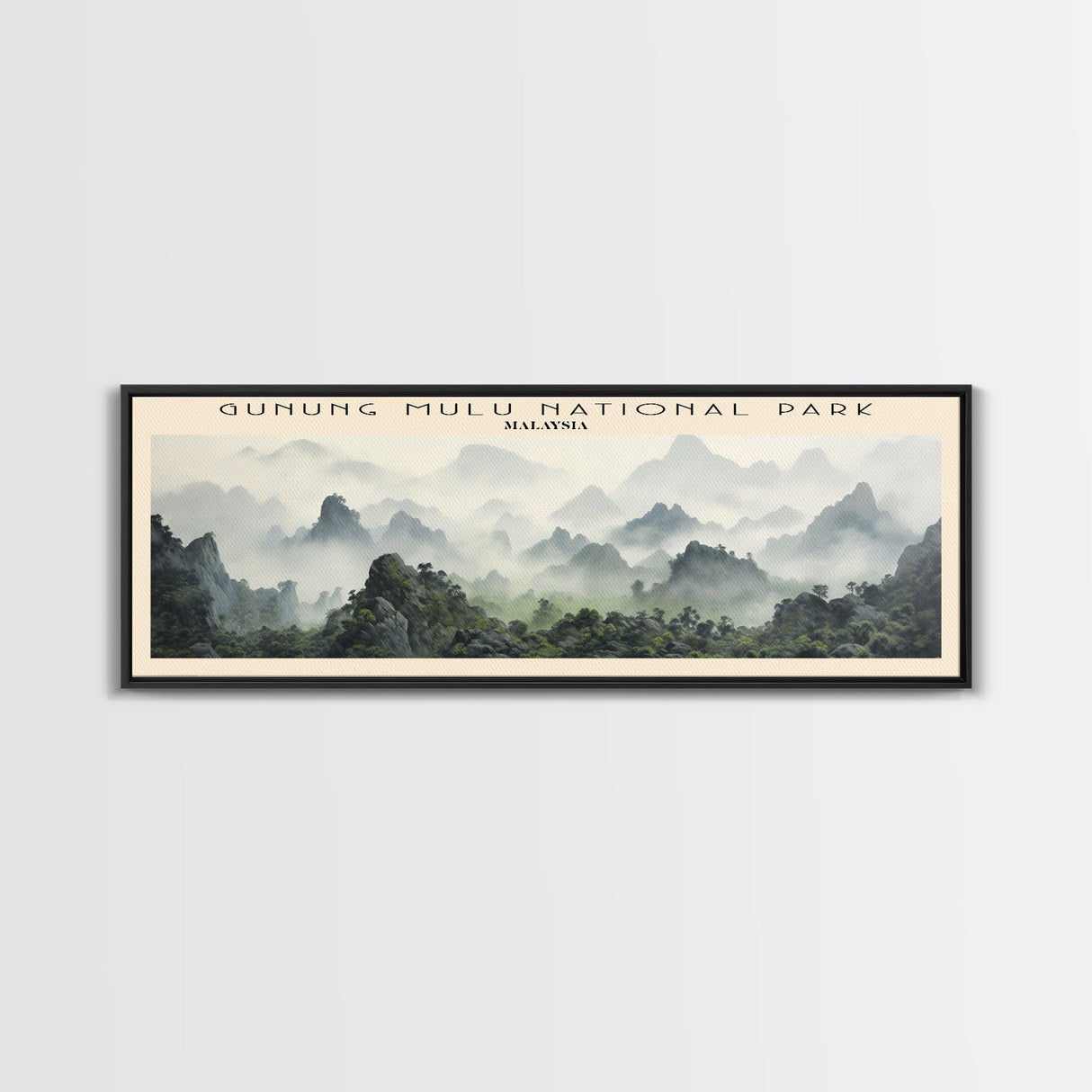 Gunung Mulu National Park Framed Canvas Print Travel Poster | Wall Art | Home Decor | Gift For Travel Lover | Wall Hanging | Original Art