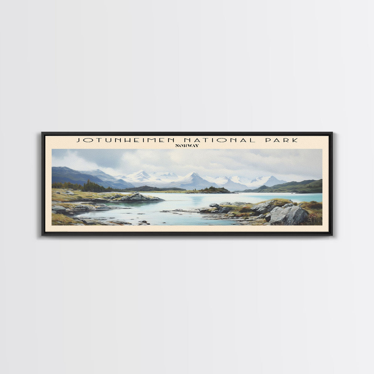 Jotunheimen National Park Framed Canvas Print Travel Poster | Wall Art | Home Decor | Gift For Travel Lover | Wall Hanging | Original Art