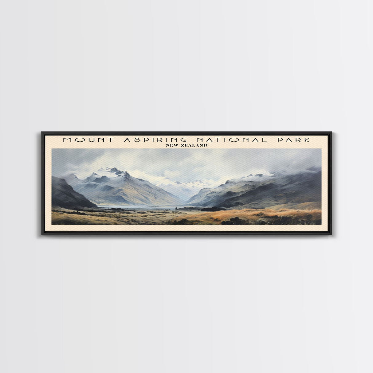 Mount Aspiring National Park Travel Poster Print, Framed Canvas Wall Art, Metal Wall Art, COUNTRY art, Gift For Him, Travel Wall Art, Travel Lover Gift