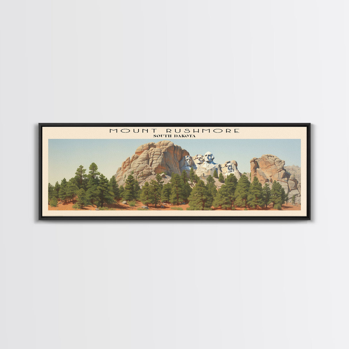 Mount Rushmore COUNTRY | Framed Travel Poster Canvas Print | Trendy Wall Art | Watercolor Painting | Living Room Art | Unique Art