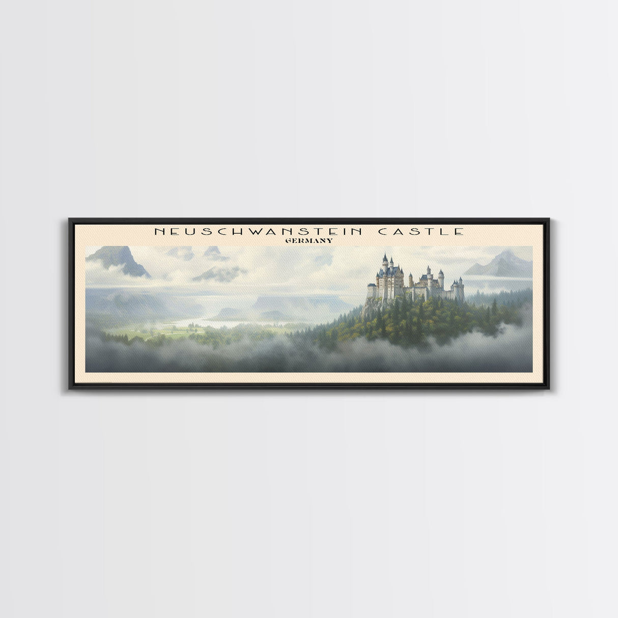 Neuschwanstein Castle Framed Canvas Print Travel Poster | Wall Art | Home Decor | Gift For Travel Lover | Wall Hanging | Original Art