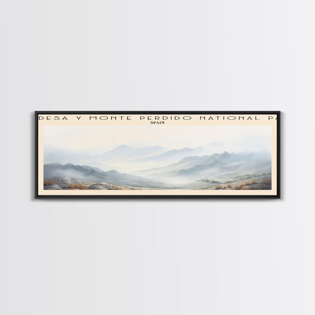 Ordesa y Monte Perdido National Park COUNTRY | Framed Travel Poster Canvas Print | Trendy Wall Art | Watercolor Painting | Living Room Art | Unique Art