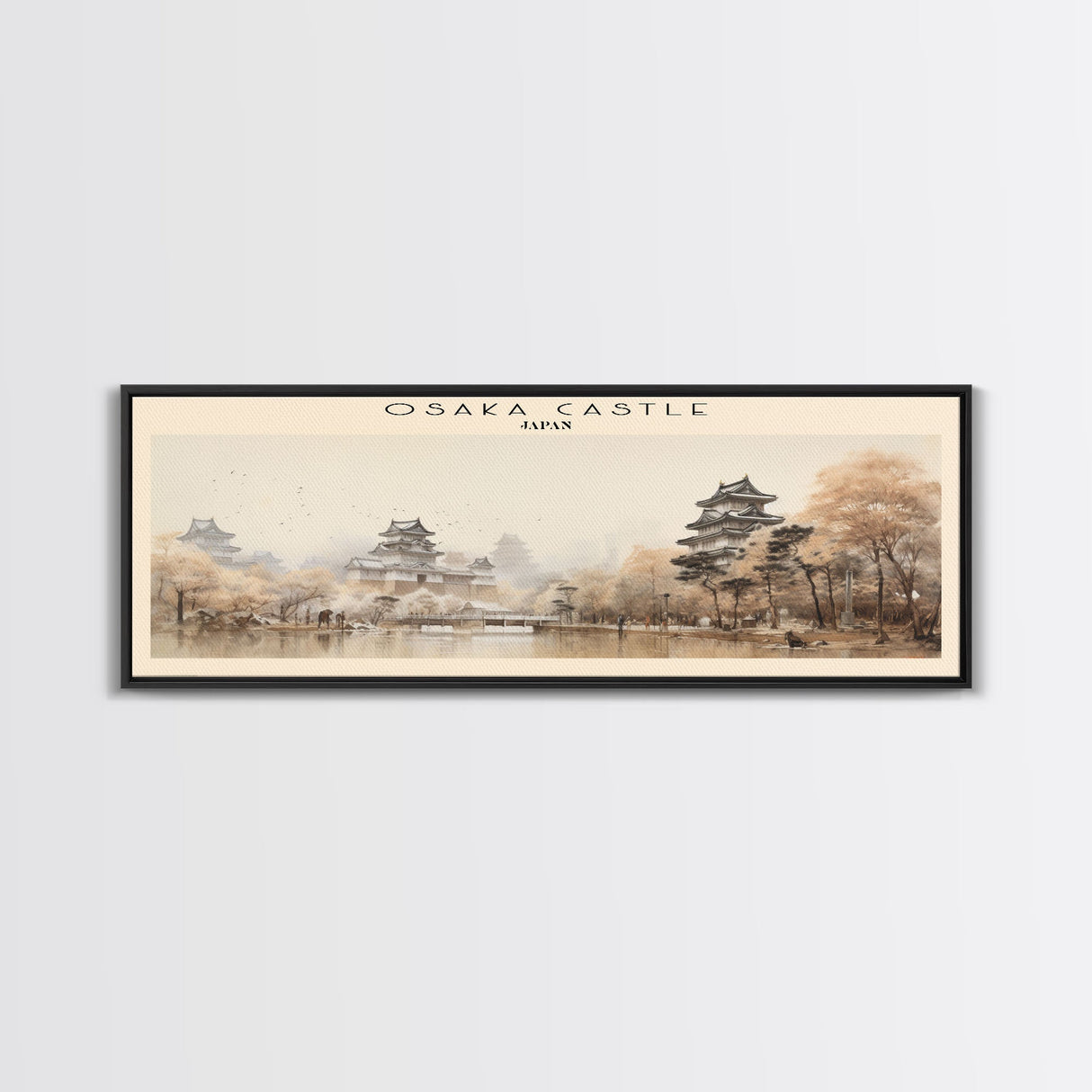 Osaka Castle Travel Print Wall Art, Travel Poster Print, Retro Style COUNTRY Home Decor, Wall Hanging, Travel Gift Idea, Unique Metal Art