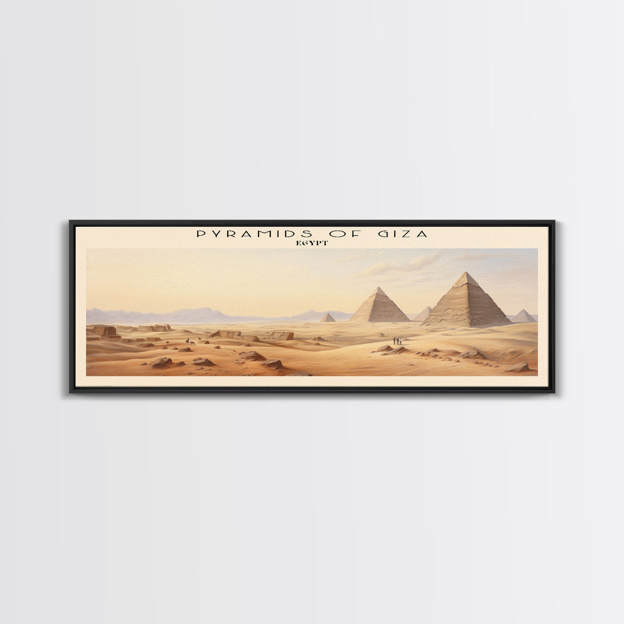 Pyramids of Giza Framed Canvas Print Travel Poster | Wall Art | Home Decor | Gift For Travel Lover | Wall Hanging | Original Art