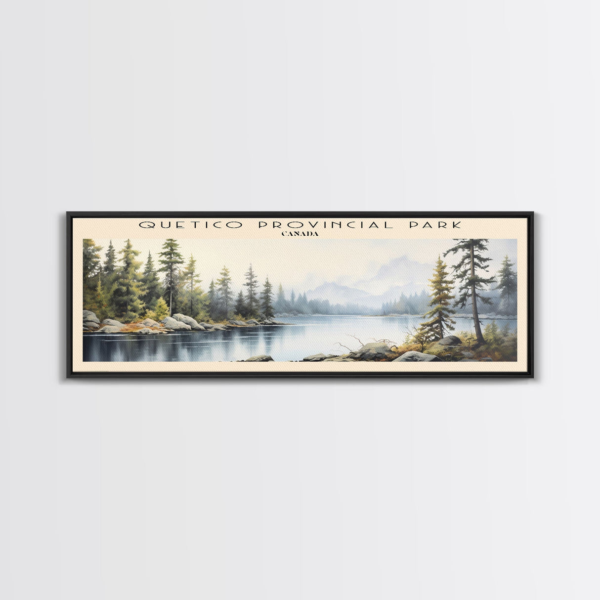 Quetico Provincial Park COUNTRY | Framed Travel Poster Canvas Print | Trendy Wall Art | Watercolor Painting | Living Room Art | Unique Art