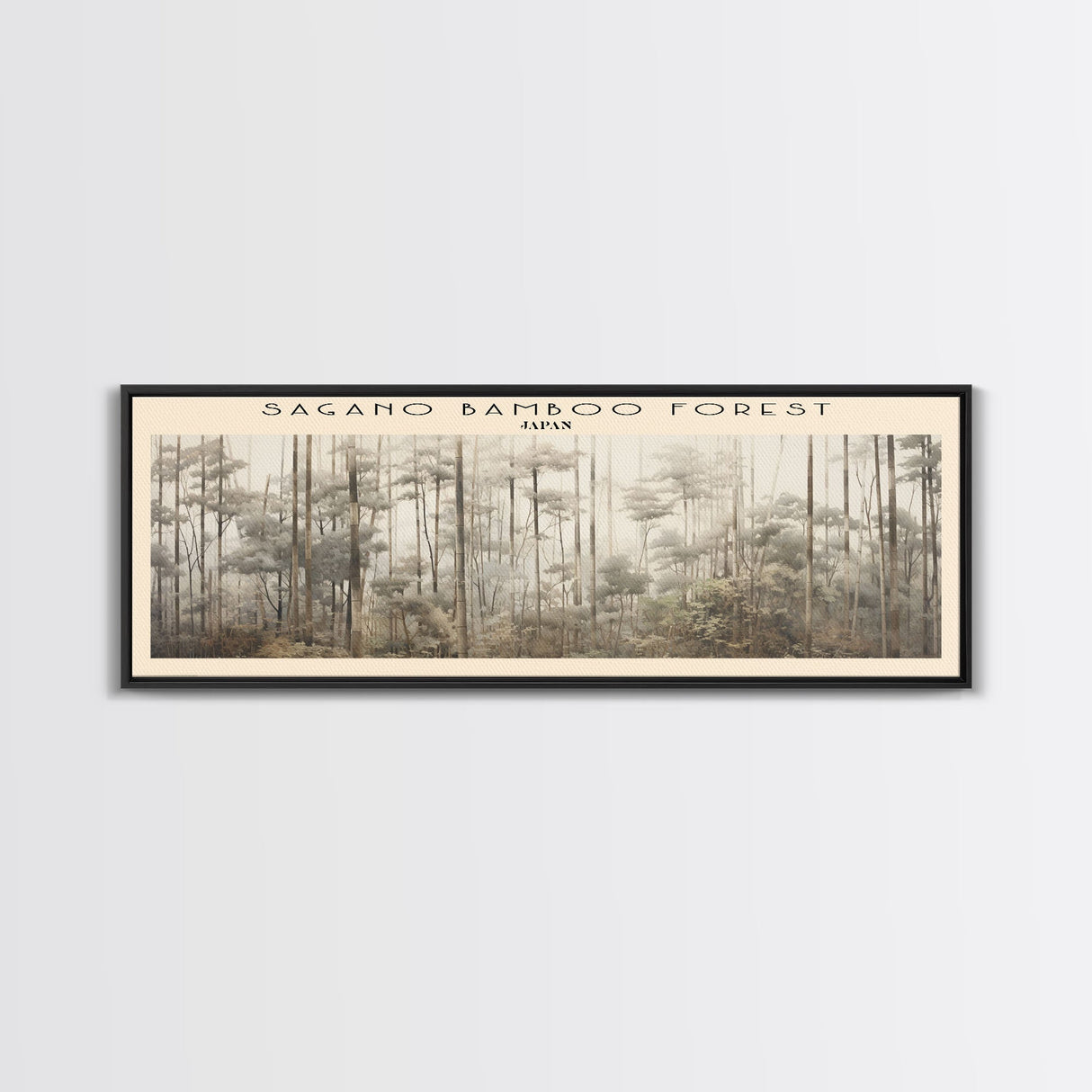 Sagano Bamboo Forest COUNTRY | Framed Travel Poster Canvas Print | Trendy Wall Art | Watercolor Painting | Living Room Art | Unique Art