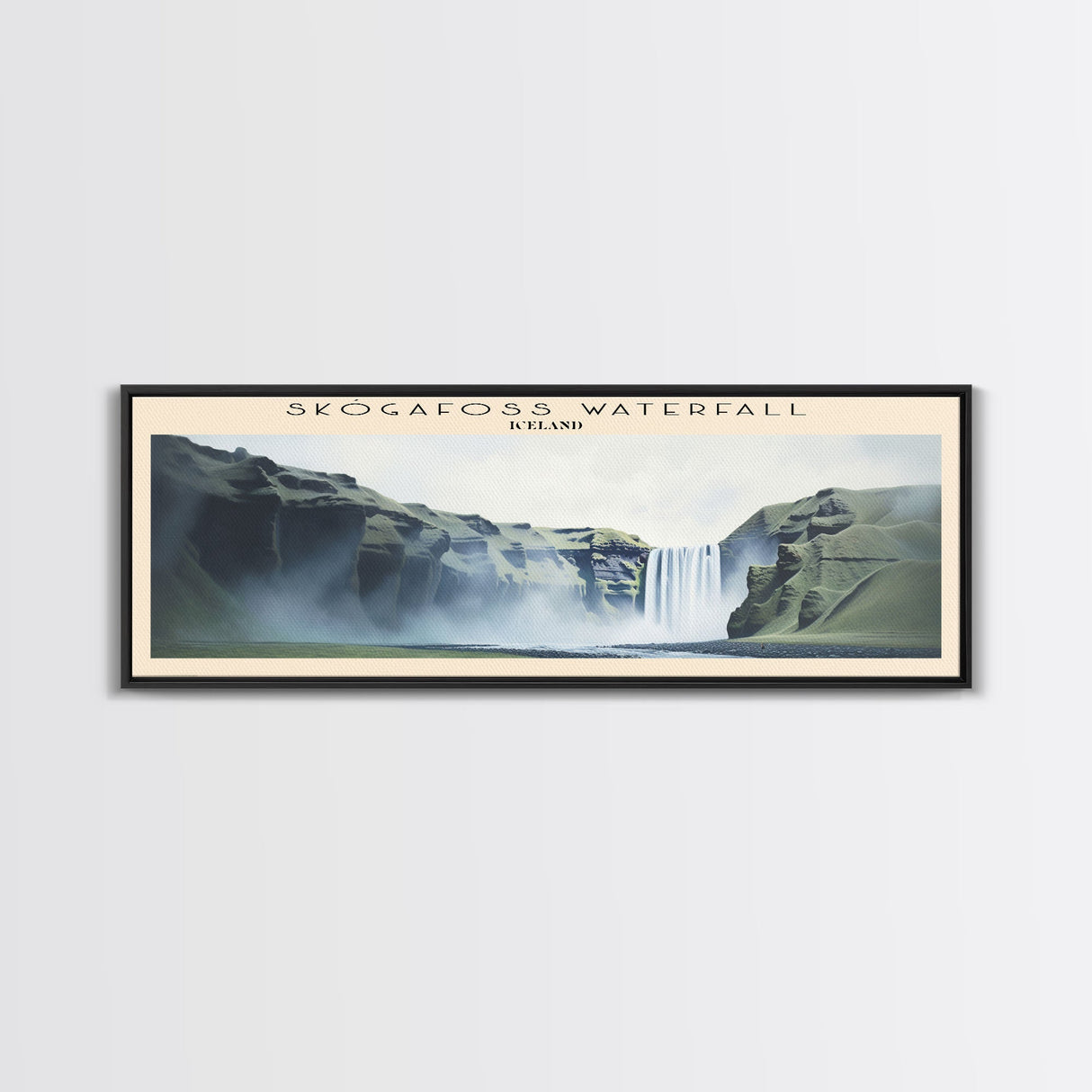 Skógafoss Waterfall Travel Poster Print, Framed Canvas Wall Art, Metal Wall Art, COUNTRY art, Gift For Him, Travel Wall Art, Travel Lover Gift