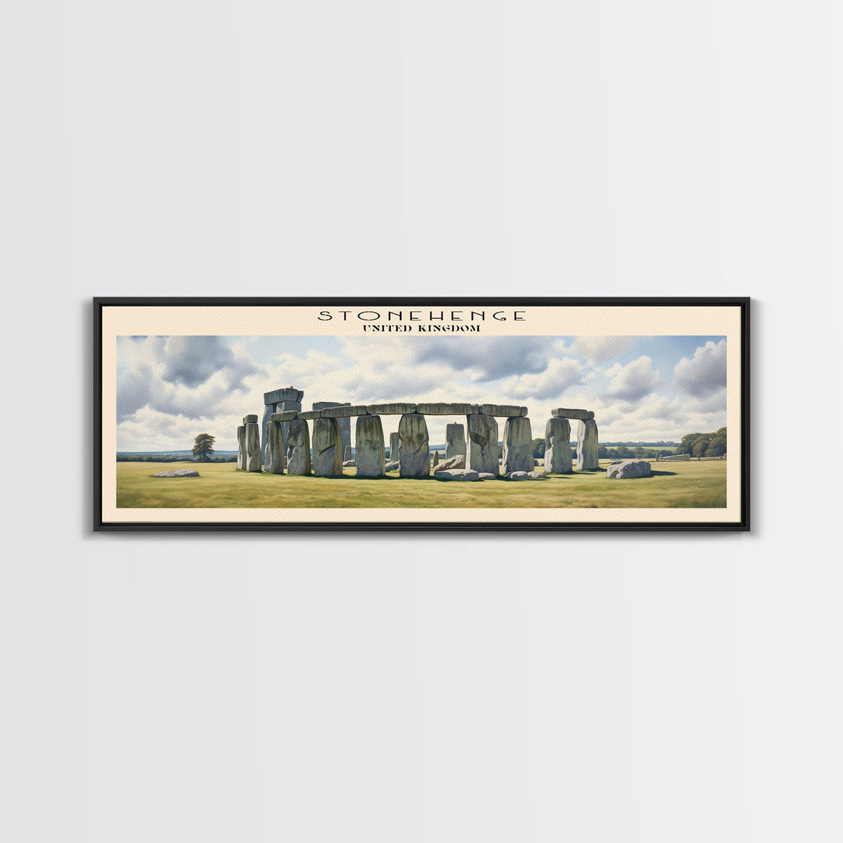 Stonehenge COUNTRY Travel Poster Print, Framed Canvas Print, COUNTRY Travel Art, Wood Framed Art, Wall Hanging, Home Decor