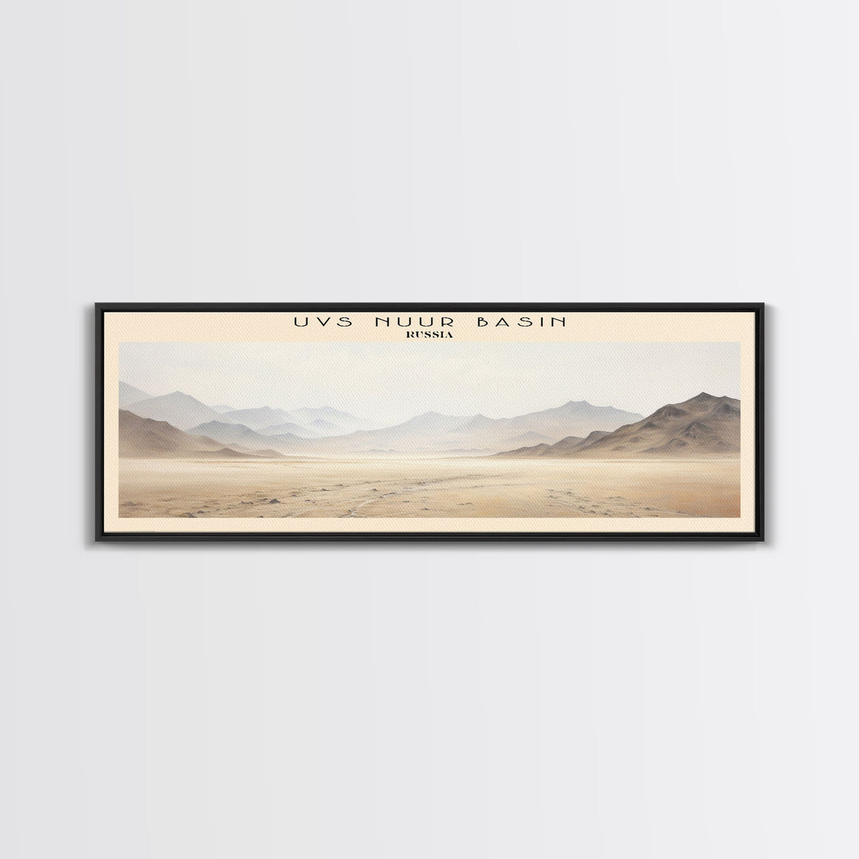 Uvs Nuur Basin Travel Poster Print, Framed Canvas Print, COUNTRY Travel Art, Wood Framed Art, Wall Hanging, Home Decor