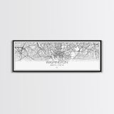 Panoramic Washington City Map, District Of Columbia, Map Print, Minimalist Wall Art, Canvas Art, Housewarming Gift, Street Map, Closing Gift