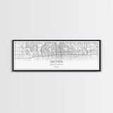 Panoramic Wichita City Map, Kansas Art, Map Print, Minimalist Wall Art, Canvas Art, Housewarming Gift, Street Map Art, Closing Gift