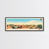 Panoramic Travel Poster Ashaiman, Ghana Canvas Print, Ashaiman, Ghana Painting, Ghana Art, Ashaiman Travel Art, Guest Room Painting