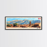 Ayacucho, Peru Panoramic Travel Poster Canvas Print, Ayacucho, Peru Painting, Peru Art, Ayacucho Travel Art, Guest Room Painting