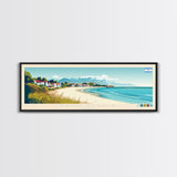 Bahia Blanca, Argentina Panoramic Travel Poster Canvas Print, Bahia Blanca, Argentina Painting, Argentina Art, Bahia Blanca Travel Art, Guest Room Painting