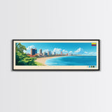 Barranquilla, Colombia Travel Poster Panoramic Canvas Print, Barranquilla, Colombia Painting, Colombia Art, Barranquilla Travel Art, Guest Room Painting