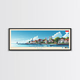 Batam, Indonesia Panoramic Travel Poster Canvas Print, Batam, Indonesia Painting, Indonesia Art, Batam Travel Art, Guest Room Painting