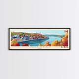 Panoramic Travel Poster Chicoutimi, Canada Canvas Print, Chicoutimi, Canada Painting, Canada Art, Chicoutimi Travel Art, Guest Room Painting