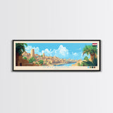 Damanhur, Egypt Panoramic Travel Poster Canvas Print, Damanhur, Egypt Painting, Egypt Art, Damanhur Travel Art, Guest Room Painting