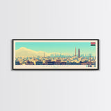 Panoramic Travel Poster Damascus, Syria Canvas Print, Damascus, Syria Painting, Syria Art, Damascus Travel Art, Guest Room Painting