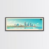 Dammam, Saudi Arabia Panoramic Travel Poster Canvas Print, Dammam, Saudi Arabia Painting, Saudi Arabia Art, Dammam Travel Art, Guest Room Painting