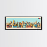 Dhaka, Bangladesh Panoramic Travel Poster Canvas Print, Dhaka, Bangladesh Painting, Bangladesh Art, Dhaka Travel Art, Guest Room Painting