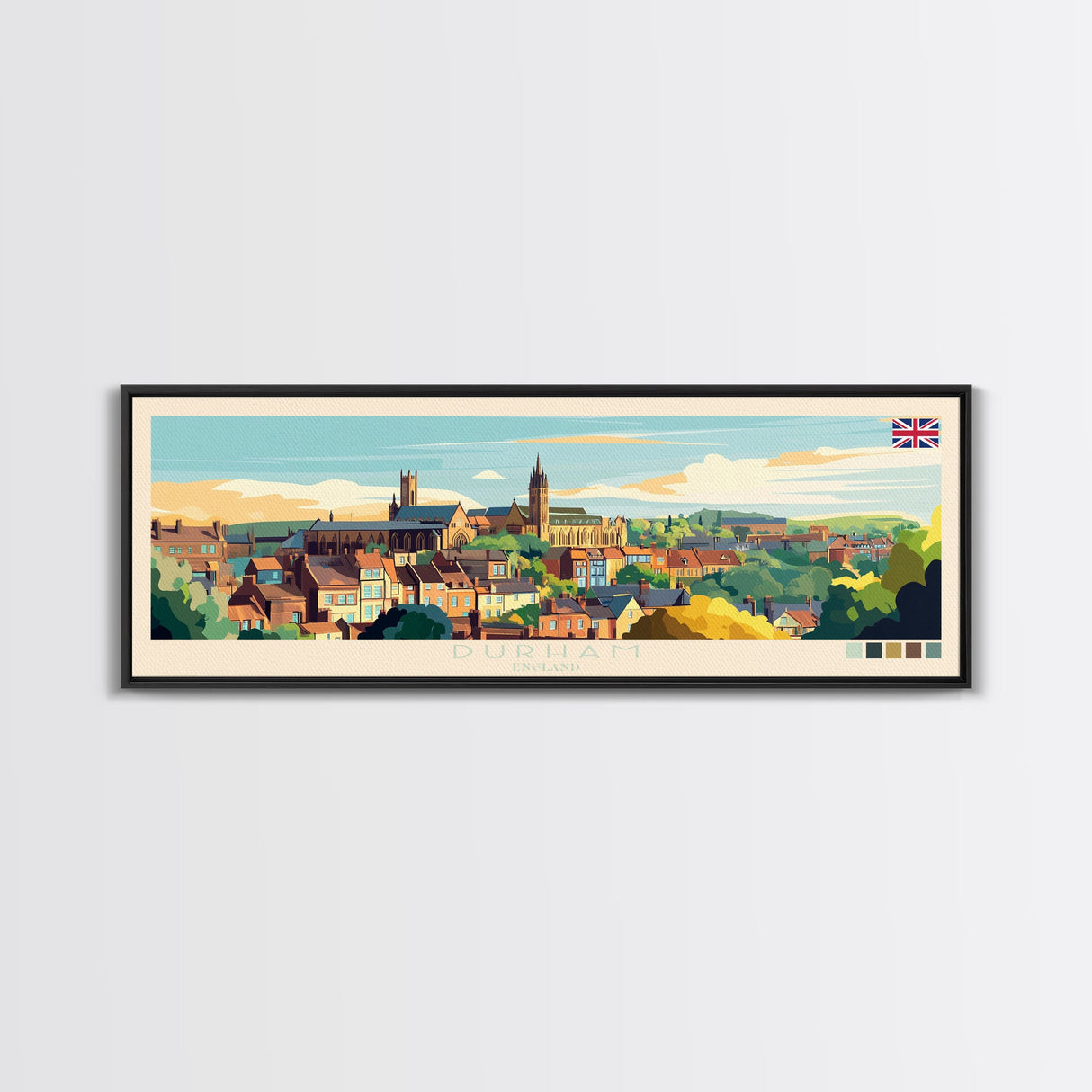 Durban, South Africa Panoramic Travel Poster Canvas Print, Durban, South Africa Painting, South Africa Art, Durban Travel Art, Living Room Painting