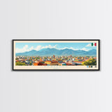 Ecatepec, Mexico Panoramic Travel Poster Canvas Print, Ecatepec, Mexico Painting, Mexico Art, Ecatepec Panoramic Travel Art, Travel Painting