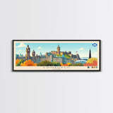 Edinburgh, Scotland Panoramic Travel Poster Canvas Print, Edinburgh, Scotland Painting, Scotland Art, Edinburgh Travel Art, Guest Room Painting