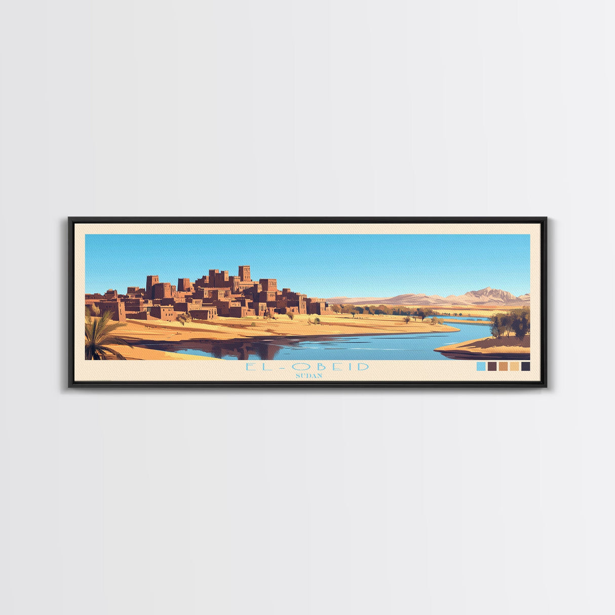 Eldoret, Kenya Panoramic Travel Poster Canvas Print, Eldoret, Kenya Painting, Kenya Art, Eldoret Travel Art, Living Room Painting