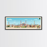 Faisalabad, Pakistan Panoramic Travel Poster Canvas Print, Faisalabad, Pakistan Painting, Pakistan Art, Faisalabad Panoramic Travel Art, Travel Painting