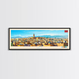 Fez, Morocco Travel Poster Panoramic Canvas Print, Fez, Morocco Painting, Morocco Art, Fez Travel Art, Guest Room Painting