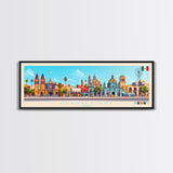 Panoramic Travel Poster Guadalajara, Mexico Canvas Print, Guadalajara, Mexico Painting, Mexico Art, Guadalajara Travel Art, Guest Room Painting