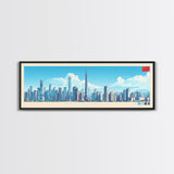 Guangzhou, China Panoramic Travel Poster Canvas Print, Guangzhou, China Painting, China Art, Guangzhou Travel Art, Guest Room Painting