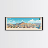 Hermosillo, Mexico Travel Poster Panoramic Canvas Print, Hermosillo, Mexico Painting, Mexico Art, Hermosillo Travel Art, Guest Room Painting