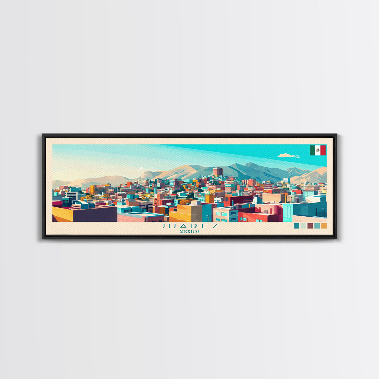 Juiz de Fora, Brazil Panoramic Travel Poster Canvas Print, Juiz de Fora, Brazil Painting, Brazil Art, Juiz de Fora Panoramic Travel Art, Travel Painting