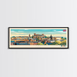 Lancaster, England Travel Poster Panoramic Canvas Print, Lancaster, England Painting, England Art, Lancaster Travel Art, Guest Room Painting