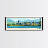 Livingston, Scotland Panoramic Travel Poster Canvas Print, Livingston, Scotland Painting, Scotland Art, Livingston Travel Art, Living Room Painting