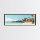 Manta, Ecuador Panoramic Travel Poster Canvas Print, Manta, Ecuador Painting, Ecuador Art, Manta Travel Art, Living Room Painting