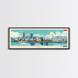 Medan, Indonesia Panoramic Travel Poster Canvas Print, Medan, Indonesia Painting, Indonesia Art, Medan Panoramic Travel Art, Travel Painting