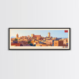 Meknes, Morocco Panoramic Travel Poster Canvas Print, Meknes, Morocco Painting, Morocco Art, Meknes Travel Art, Guest Room Painting