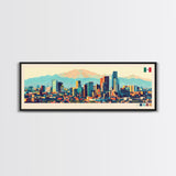 Mexico City, Mexico Panoramic Travel Poster Canvas Print, Mexico City, Mexico Painting, Mexico Art, Mexico City Travel Art, Guest Room Painting