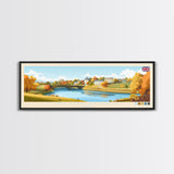 Milton Keynes, England Panoramic Travel Poster Canvas Print, Milton Keynes, England Painting, England Art, Milton Keynes Panoramic Travel Art, Travel Painting