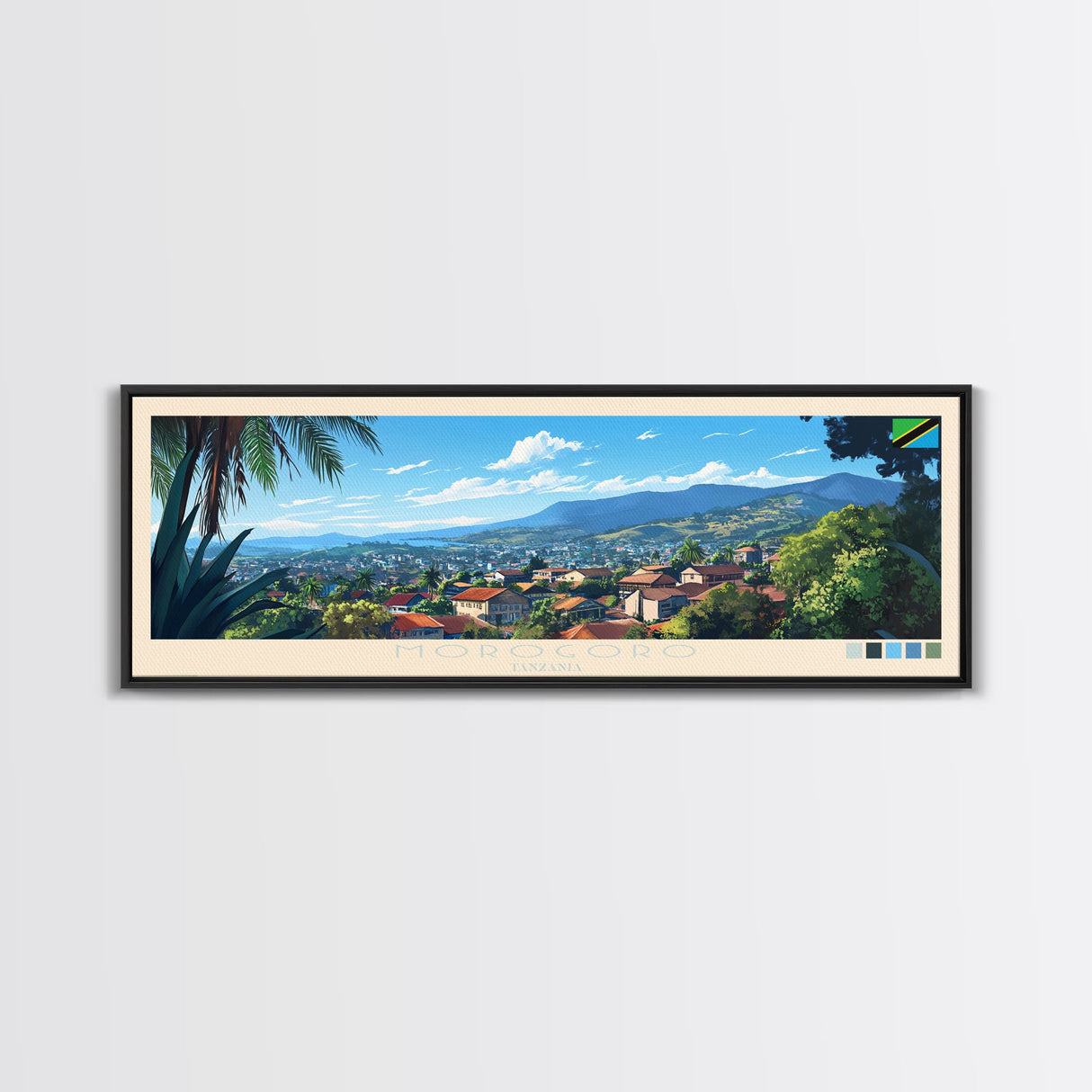 Morogoro, Tanzania Travel Poster Panoramic Canvas Print, Morogoro, Tanzania Painting, Tanzania Art, Morogoro Travel Art, Guest Room Painting